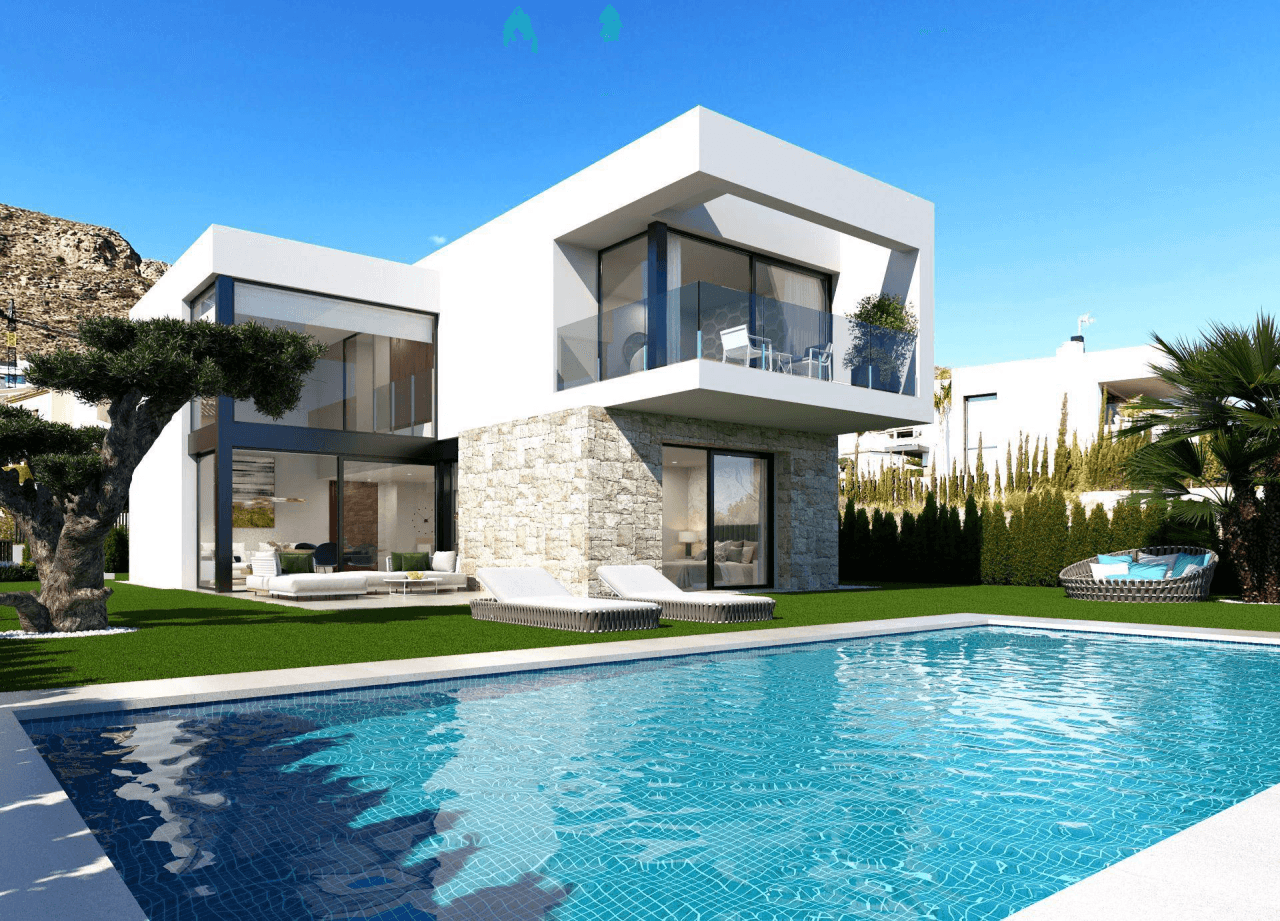 Villa nouvellement construite à Finestrat avec piscine privée et jardin